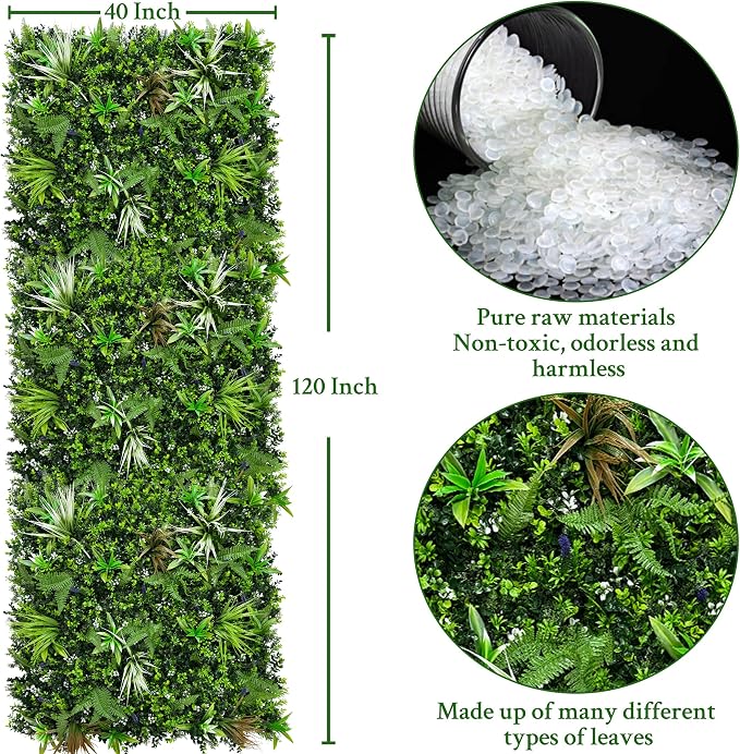 ODTORY Artificial Boxwood Topiary Hedges Panels: 40'' x 120'' UV-Protected - Image 2