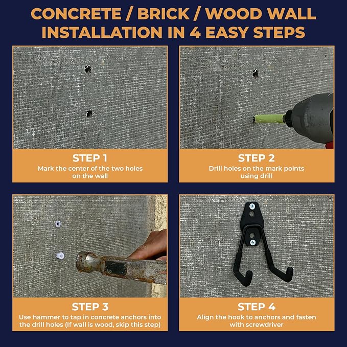 Moneek's Hardware 16 Pack Garage Storage Hook Anti-Slip Coating Heavy Duty Wall - Image 8