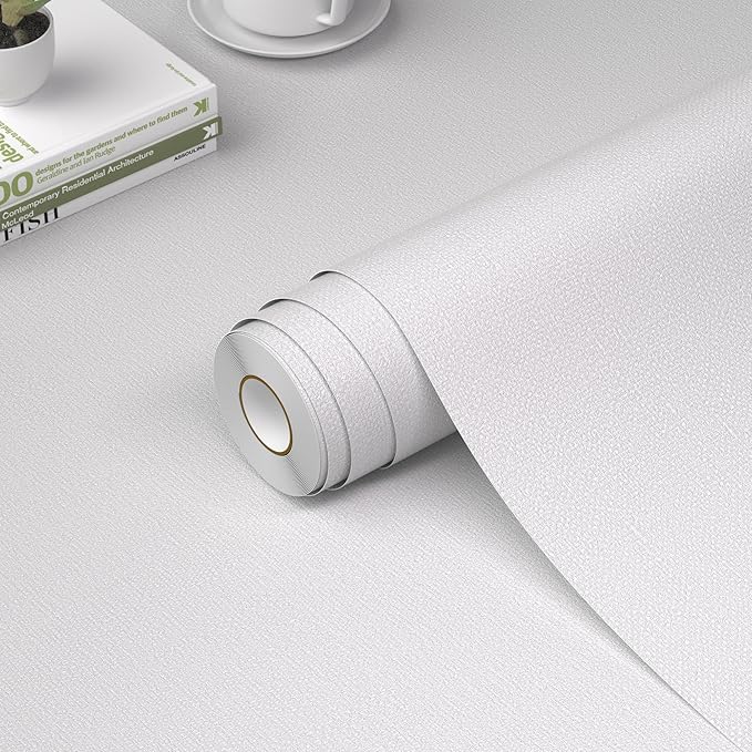 WADILE Grasscloth Peel and Stick Wallpaper 15.7in x 78.7in, Textured Contact by WADILE