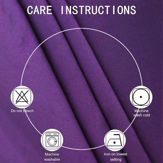 LEMOMO Purple Blackout Curtains/52 x 45 Inch Length Kids Curtains/Set of 2 - Image 3