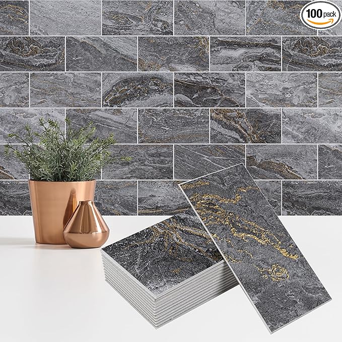 StyloVue 100 Pieces Peel and Stick Backsplash by StyloVue
