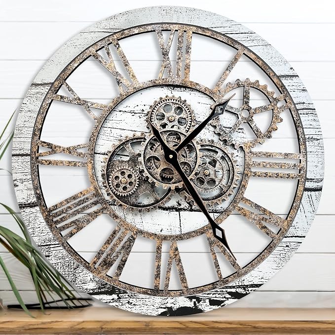 The B-Style Large Wall Clock 24 inch Moving Gear Wall Clock Oversized Vintage by TheB-StyleTB