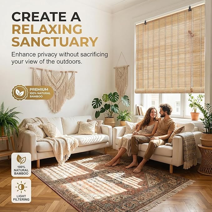 Bamboo Blinds for Interior Windows, Custom Bamboo Shades for Indoor Windows - Image 3