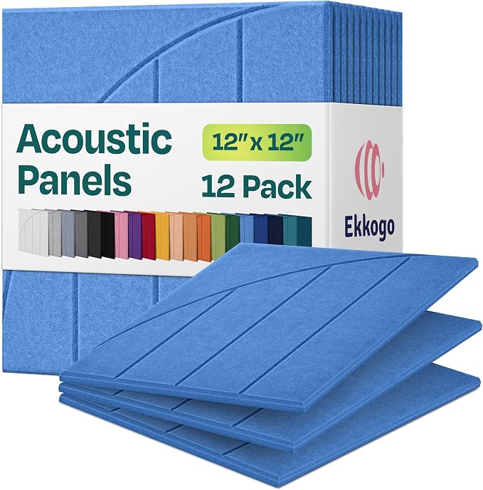 Acoustic Panels 12-Pack Soundproof Wall Panels 12"x12"x0.4" Decorative Sound by EkkogoAcousticPanels