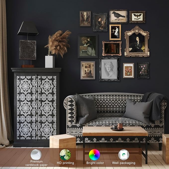LANCHI95 12PCS Vintage Classical Wall Art Set – Dark Academia Antique Frame - Image 3