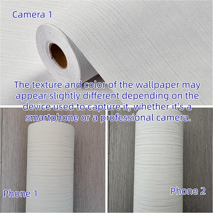 Haimin Grasscloth Textured Wallpaper 24in X 393in Fabric Contact Paper White - Image 5