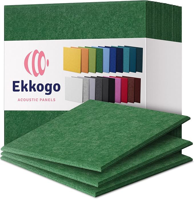 Acoustic Panels 12-Pack Soundproof Wall Panels 12"X12"X0.4" Sound Panels High by EkkogoAcousticPanels