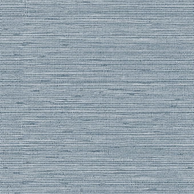 HueBurst Grasscloth Peel and Stick Wallpaper 17.3" x 394" Blue Textured by HueBurst
