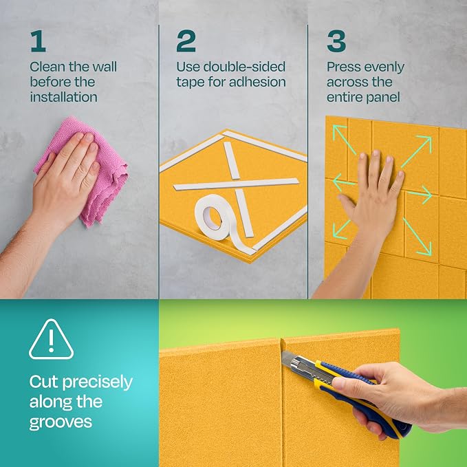 Acoustic Panels 12-Pack Soundproof Wall Panels 12"x12"x0.4" Decorative Sound - Image 5