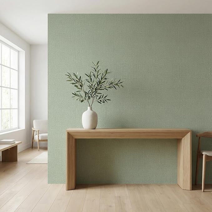 WADILE Grasscloth Peel and Stick Wallpaper 23.6in x 472in, Textured Contact - Image 3