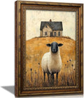Vintage Gold Framed Wall Art Retro Country Sheep Oil Painting Canvas Prints by DQUCWDKVintagegoldframedwallart