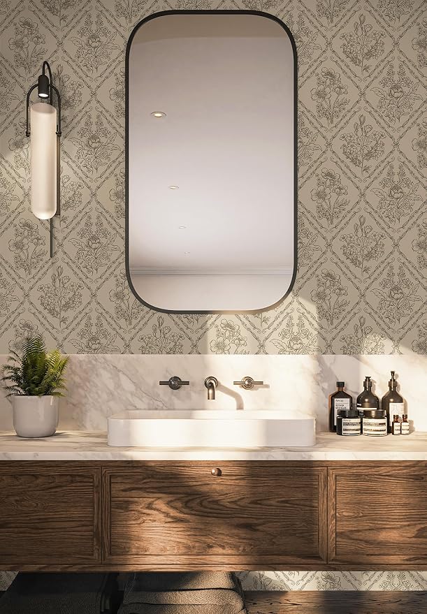 Toduso Peel and Stick Wallpaper Vintage Wall Paper Boho Contact Paper Brown - Image 4