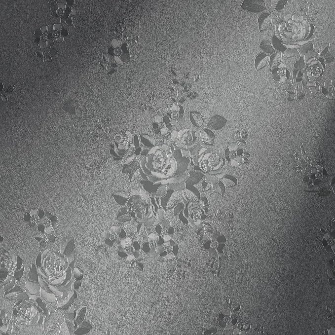 Erfoni 197"x17.7" Gray Peel and Stick Wallpaper Thicken Flower Embossed by Erfoni