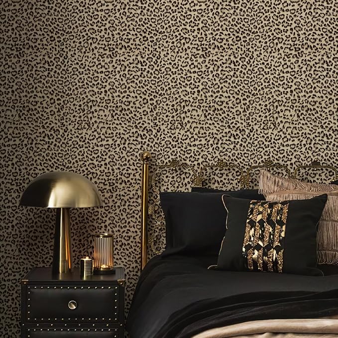 JiffDiff Leopard Print Peel and Stick Wallpaper, Waterproof Removable Self - Image 2