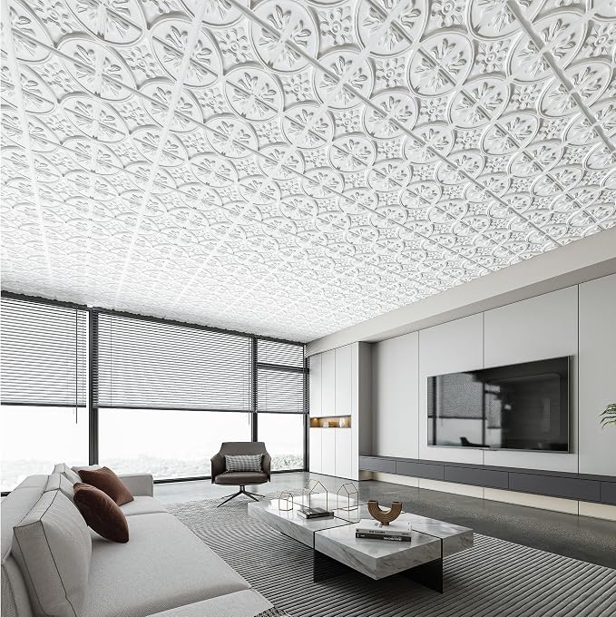 Art3d Drop Ceiling Tiles 24x24in., Wainscoting Panels Glue Up 2ft x 2ft - Image 7