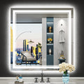 36x36 LED Bathroom Mirror with Lights, Backlit and Front Lit Anti-Fog Lighted by Awandee