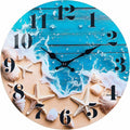 Large Indoor/Outdoor Clocks Waterproof, Glass Coastal Beach Decor Wall Clock by HorizentWallClock