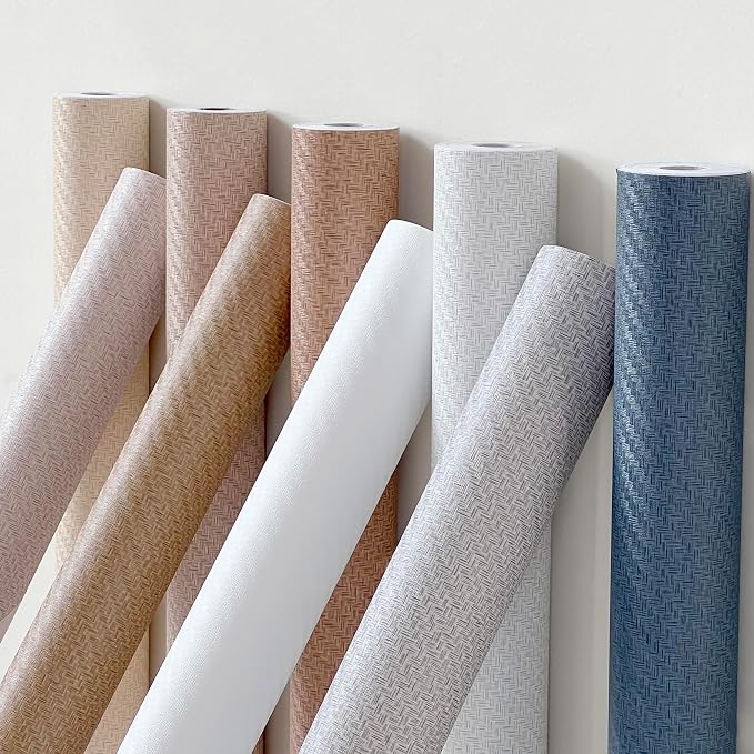 Haimin Fabric Wallpaper Textured Contact Paper Grasscloth Wallpaper Peel and - Image 5