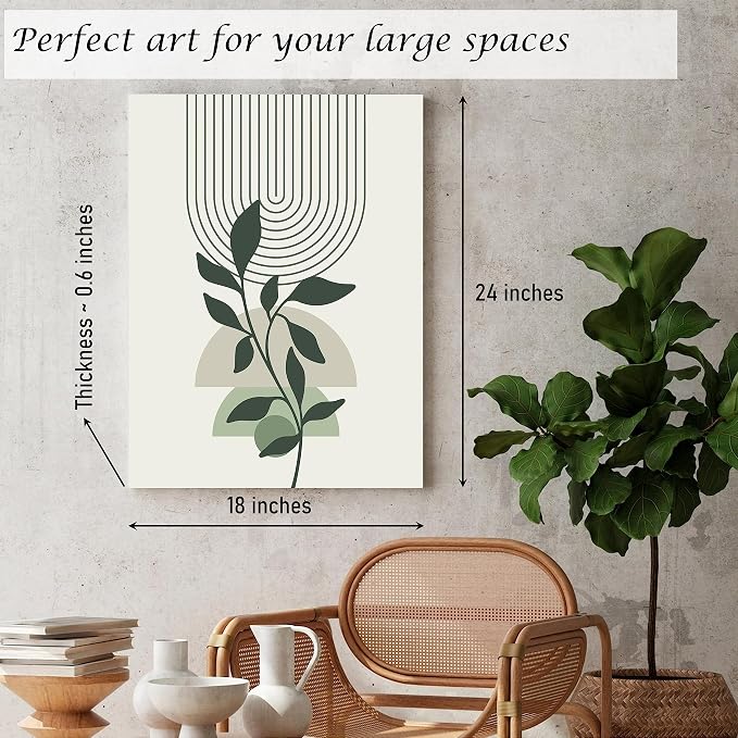 Induslyfe Large Framed Boho Canvas Wall Art Set of 3, Mid Century Modern room - Image 6