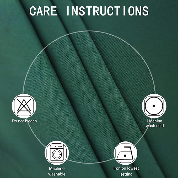 LEMOMO Dark Green Blackout Curtains/52 x 84 Inch Long/Set of 2 Curtain - Image 5