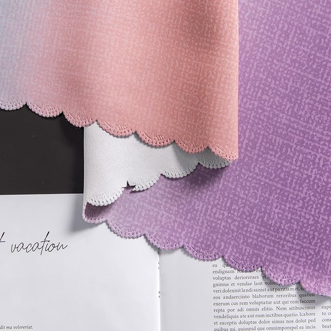 XiDi Curtains for Bedroom Decor, Rainbow GreyPinkPu-52-90 - Image 6