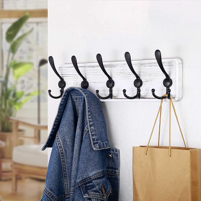 SKOLOO Rustic Wall Mounted Coat Rack, Wood Coat Rack Wall Mount - Image 5