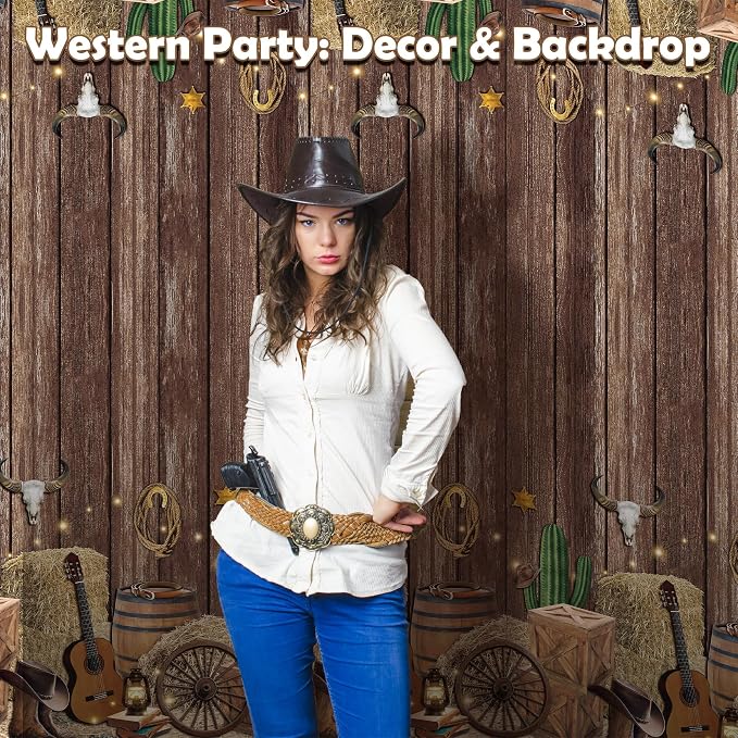 Kochorie 54 Inch X 100 Feet Western Party Tablecloth Roll, Disposable Western - Image 7