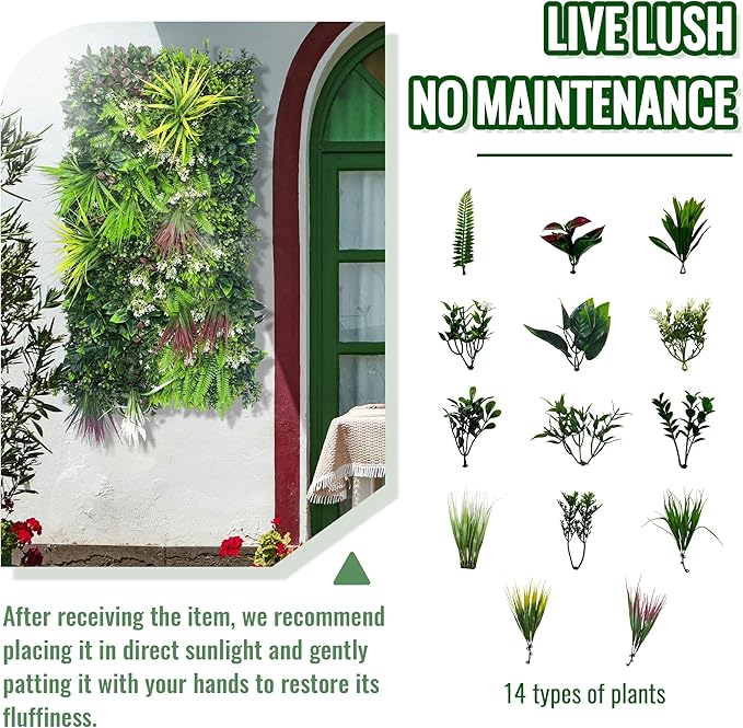 ODTORY Artificial Hedge Grass Wall Panel: 40" x 20" UV-Anti Faux Boxwood Ivy - Image 5