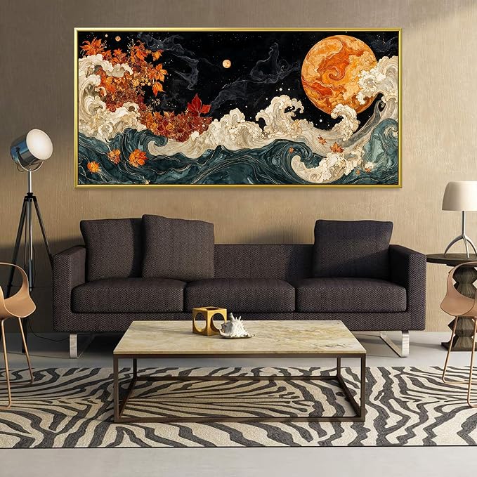 Large Wall Art For Living Room Gold Framed Wall Art Prints Boho Abstract - Image 5
