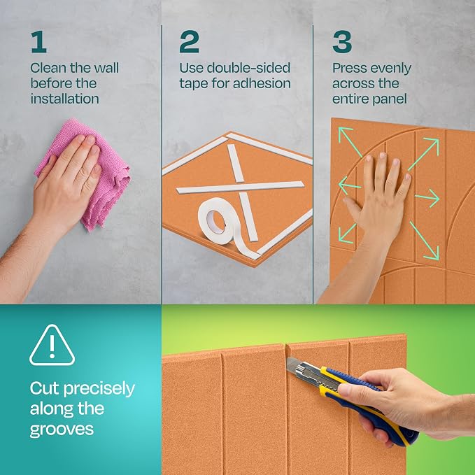 Acoustic Panels 12-Pack Soundproof Wall Panels 12"x12"x0.4" Decorative Sound - Image 5