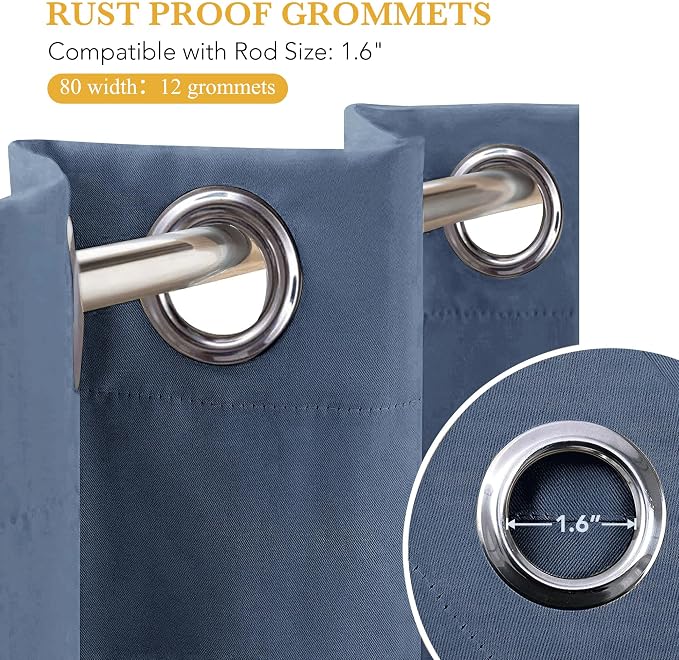 RYB HOME Blackout Thermal Insulated Curtains, Portable Curtain - Image 7