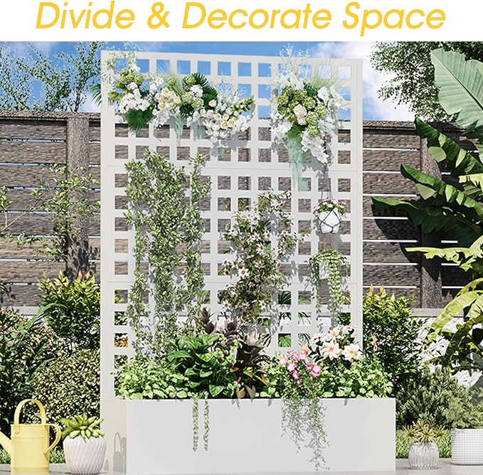 Metal Planter Box with Trellis, Planter Box Trellis with Privacy Screen and - Image 7