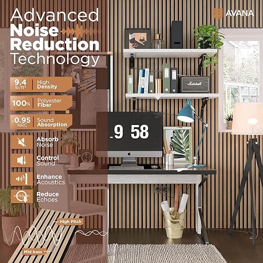Avana Acoustic Wood Wall Panels – 93.2x11.25 Inch Panels – Fits 94x12 Layout – - Image 5