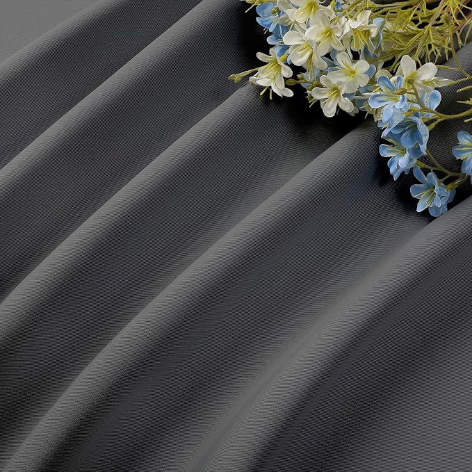 CUCRAF Light Grey Blackout Curtains 63 inch Length 2 Panels Set, Rod Pocket - Image 7