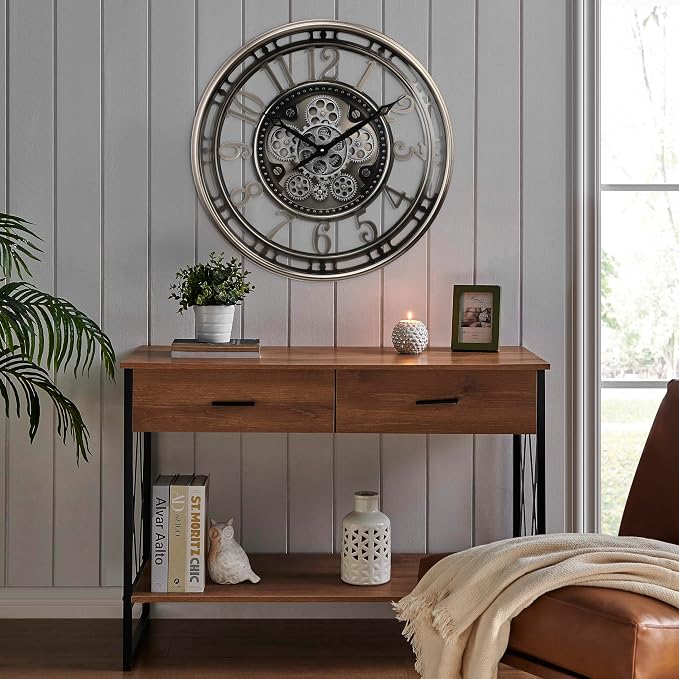 CLXEAST 21 Inch Large Moving Gear Wall Clock, Industrial Steampunk Decor - Image 5