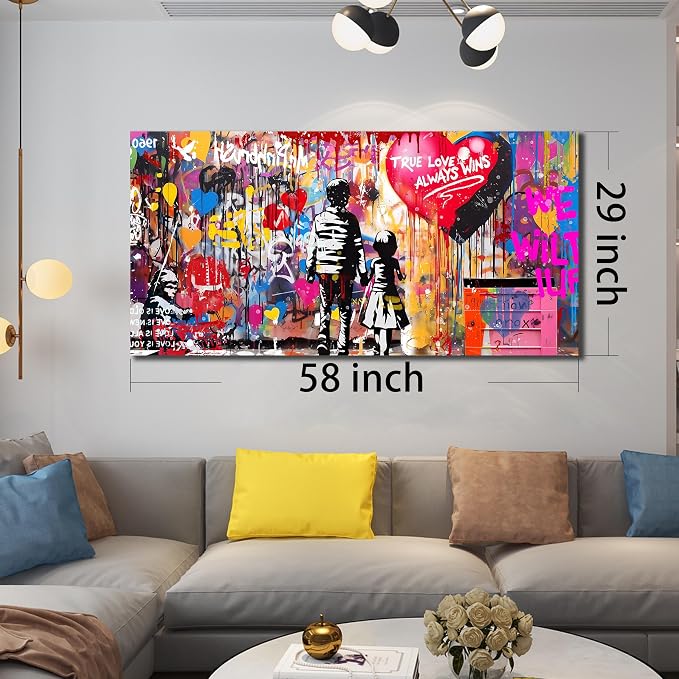 Graffiti Canvas Wall Art For Living Room Large Colorful Wall Art For Office - Image 5