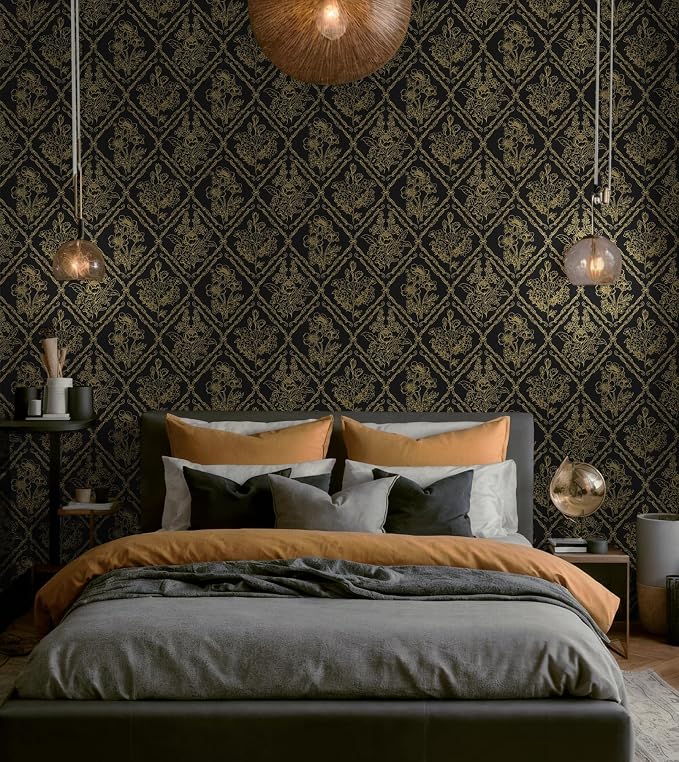 Toduso Peel and Stick Wallpaper Vintage Wall Paper Boho Contact Paper Black and - Image 8