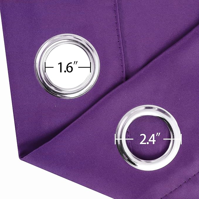 LEMOMO Purple Thermal Blackout Curtains/38 x 54 Inch/Set of 2 Panels Room - Image 6