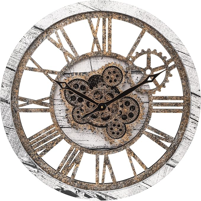 HOIBAI Wall Clock, 24 Inch Moving Gears Clock Large Wall Clock - Image 9