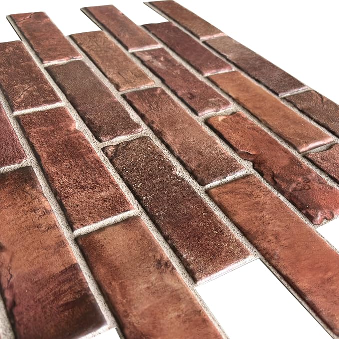 CONCORD WALLCOVERINGS ™ 3D Red Faux Brick Wall Panels - Image 7