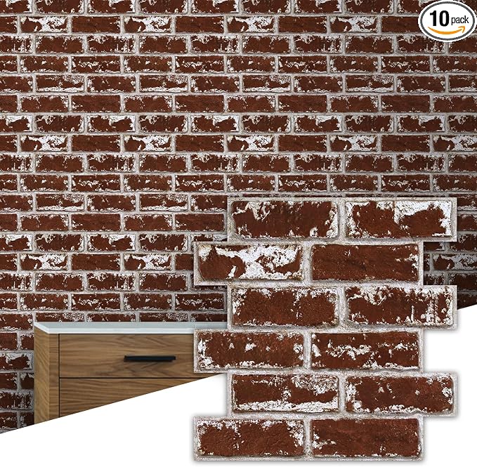 Commomy 3D Peel and Stick Brick Tiles by CommomyDecor