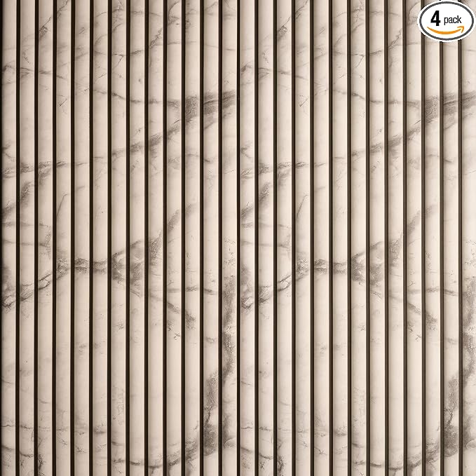 Wall!Supply 3D Wall Panels – Faux Marble Round Slatted – Home Decor Wallpaper by WallSupply