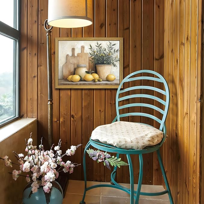 Wood Framed Vintage Kitchen Wall Art, Rustic Farmhouse Artwork Canvas Posters - Image 9
