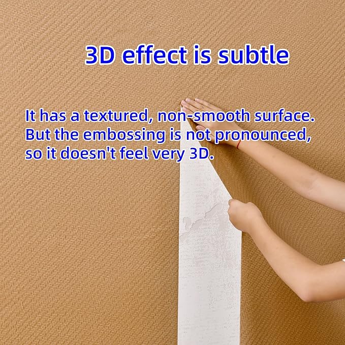 Haimin Fabric Wallpaper Textured Contact Paper Grasscloth Peel and Stick Faux - Image 5