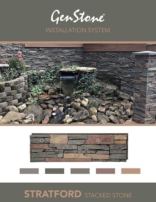 GenStone Faux Stacked Stone Panel 41" x 11.25" in Stratford Color - Image 5