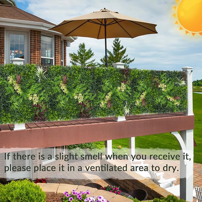 Artificial Ivy Boxwood Roll: 48"x120" UV Resistant Green Leaves Faux - Image 5