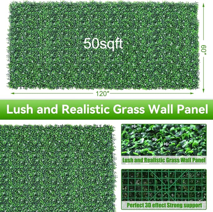 EverNture 60"x120" Grass Wall Panels, Artificial Grass Backdrop, Fake Greenery - Image 2