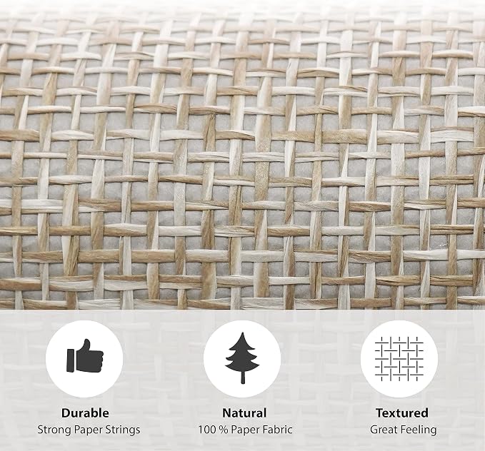 Ansehan Wallcovering W010103 Cosmo Collection 36" W x 8 Yard L, Natural Paper - Image 6