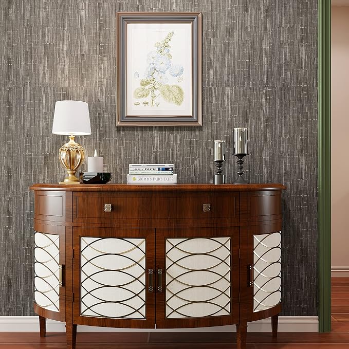 VEELIKE Truffle Brown Grasscloth Peel and Stick Wallpaper Faux Woven Grasscloth - Image 8