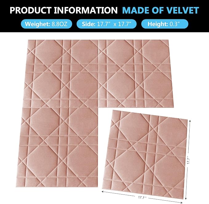 Velvet 3d wall panels for Interior wall Decor peel and stick, Soundproof - Image 3